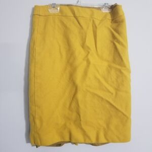 J Crew Mustarr Yellow Womens Pencil Skirt